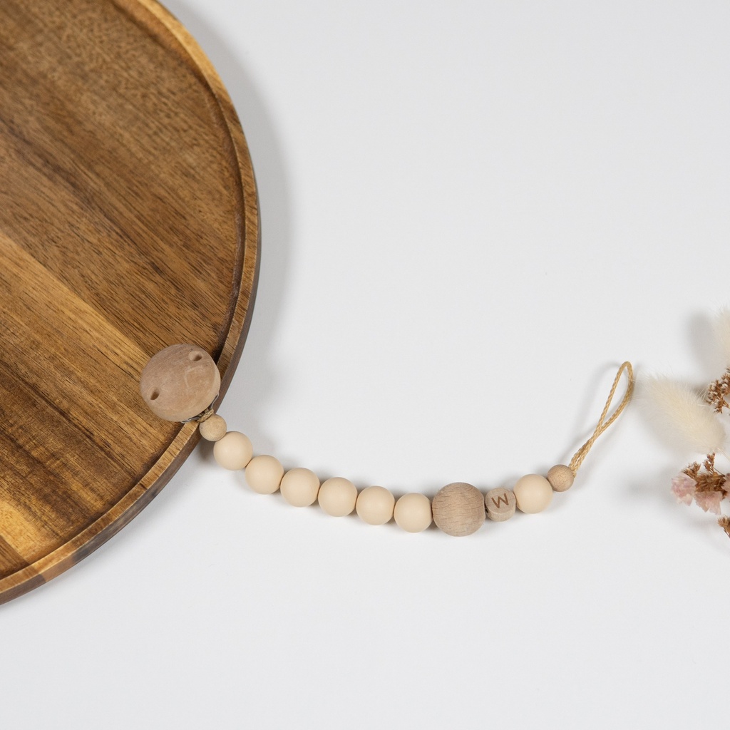 Schnullerkette „Pure Love“ mit Buchstaben