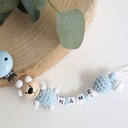 Schnullerkette mit Namen und Häkeltier "Kleiner Bär"