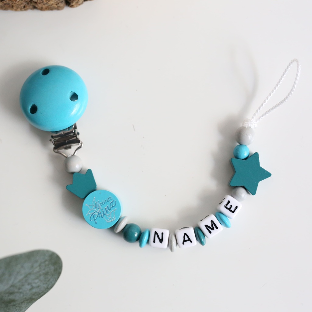 Schnullerkette mit Namen "Kleiner Prinz"