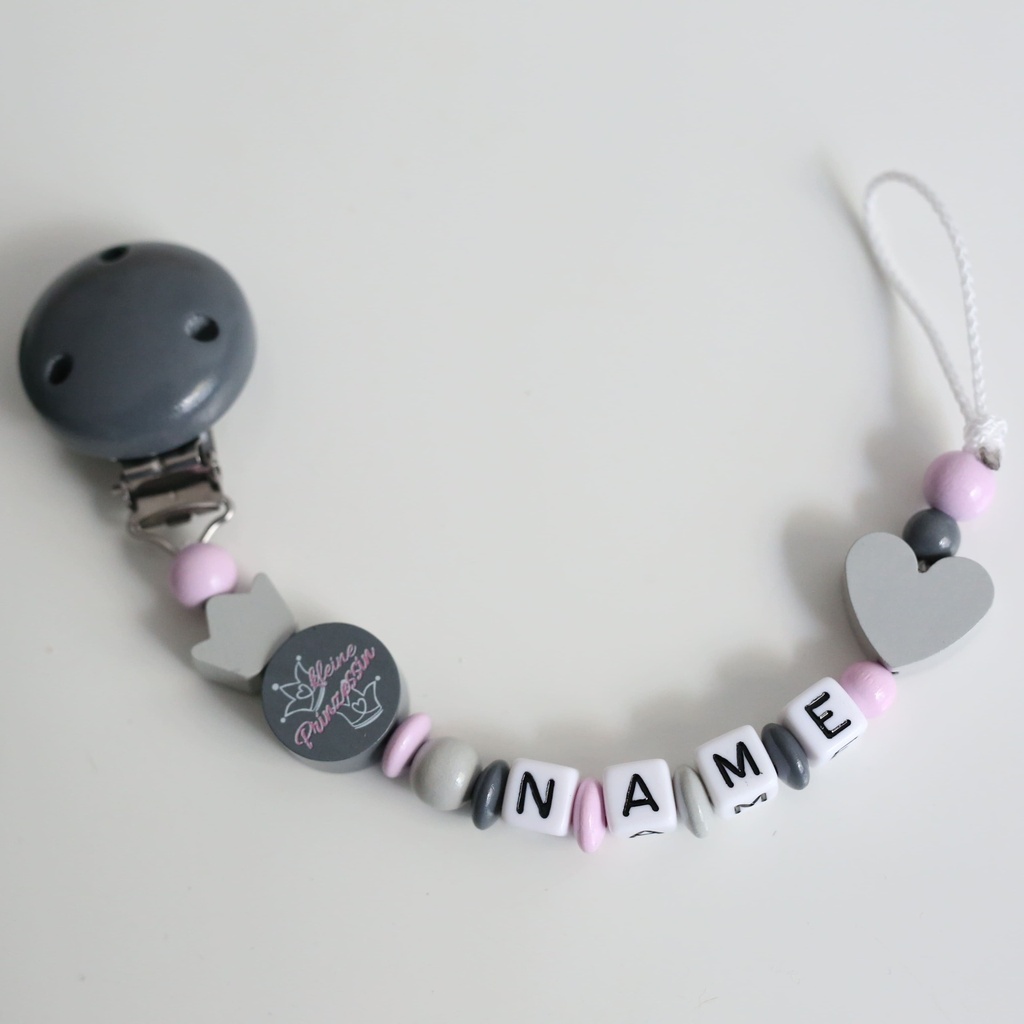 Schnullerkette mit Namen "Kleine Prinzessin"