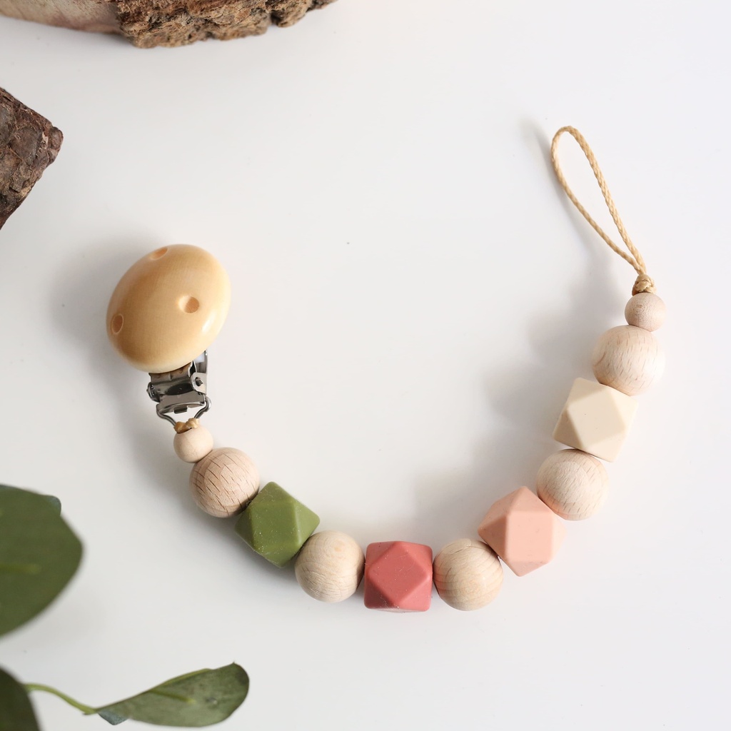 Silikon Schnullerkette "Peter Pan" mit Perlen