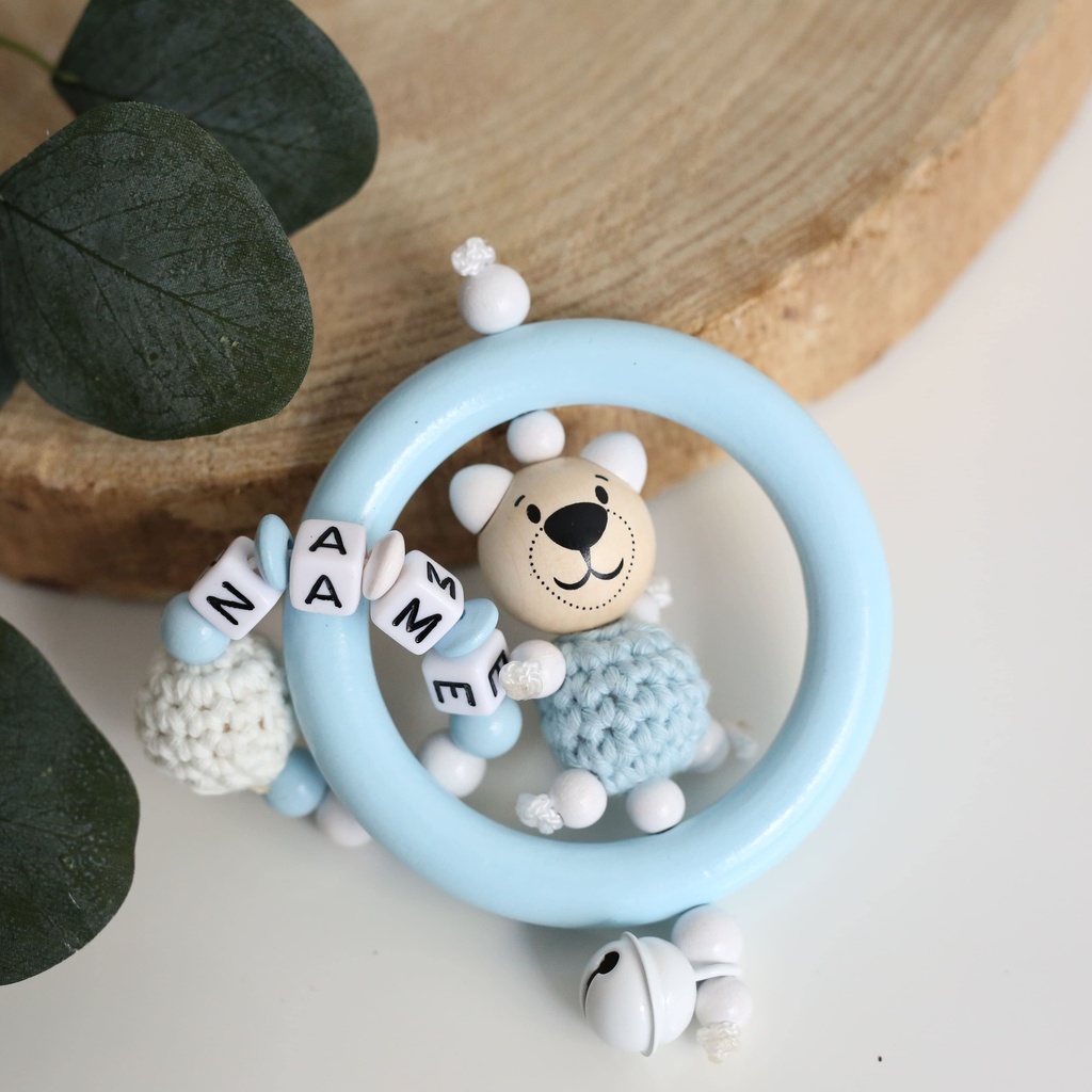 Baby Greifling mit Namen "Teddy"