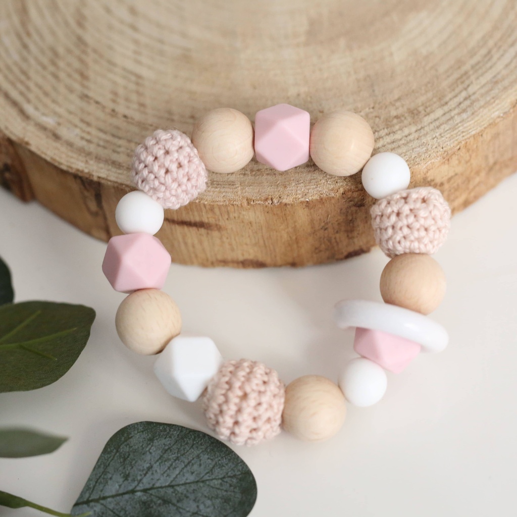 Baby Greifling "Pastellrosa" mit Miniring