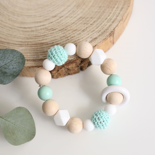 Baby Greifling "Pastellgrün" mit Miniring