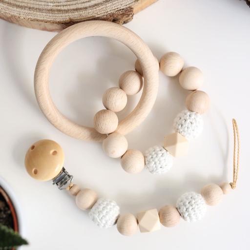 Personalisiertes Babygeschenk Schnullerkette Mit Namen - Br Caramel Fr  Mdchen Oder Junge Zur Geburt & Taufe