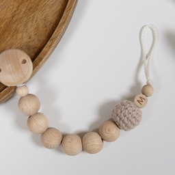 Schnullerkette "Rohperle" mit Buchstaben