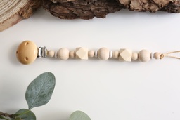 Holz Schnullerkette "Woody" mit Perlen
