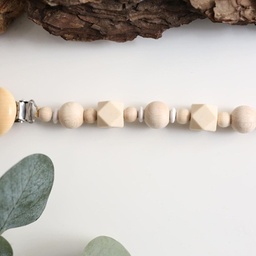 Holz Schnullerkette "Woody" mit Perlen