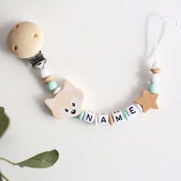 Schnullerkette mit Namen "Fuchs"