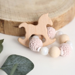 Baby Greifling Schaukelpferd mit Holzfigur