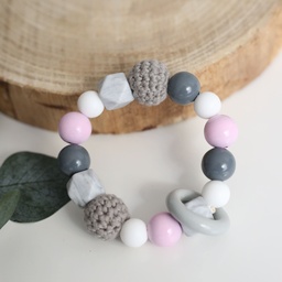 Baby Greifling Marmor Rosa mit Miniring